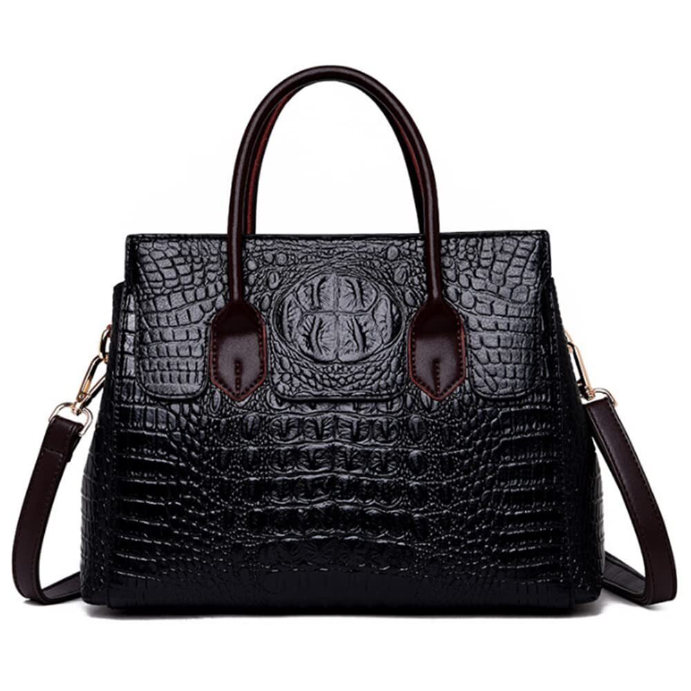 3669 Tote Top-handle Satchel Purse Embossed Crocodile Pattern PU Shoulder